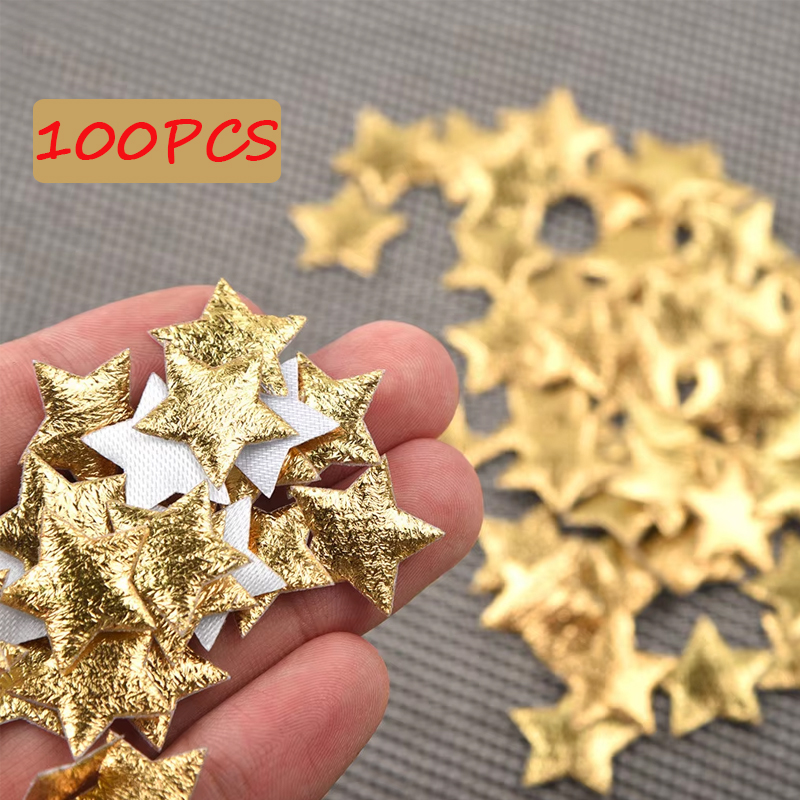 Christmas Craft Embellishment - 100Pcs Gold/Silver Stars for Christmas Party