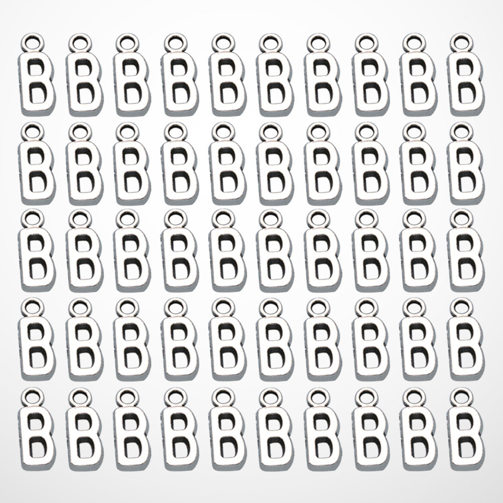 50Pcs Alphabet Charms Pendants - Craft Embellishment ulasan dan harga