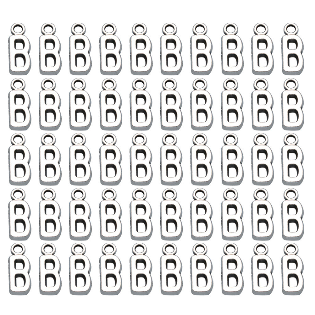 50Pcs Alphabet Charms Pendants - Craft Embellishment ulasan dan harga