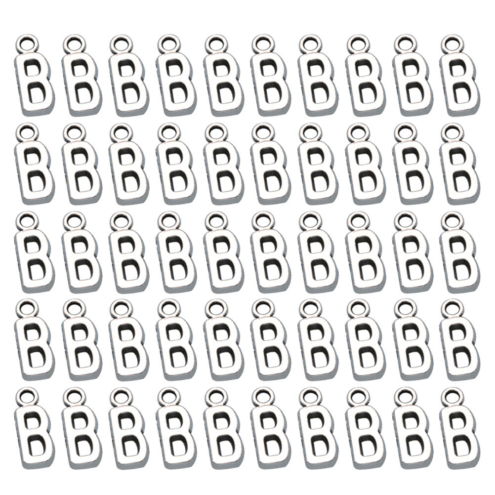 50Pcs Alphabet Charms Pendants - Craft Embellishment ulasan dan harga