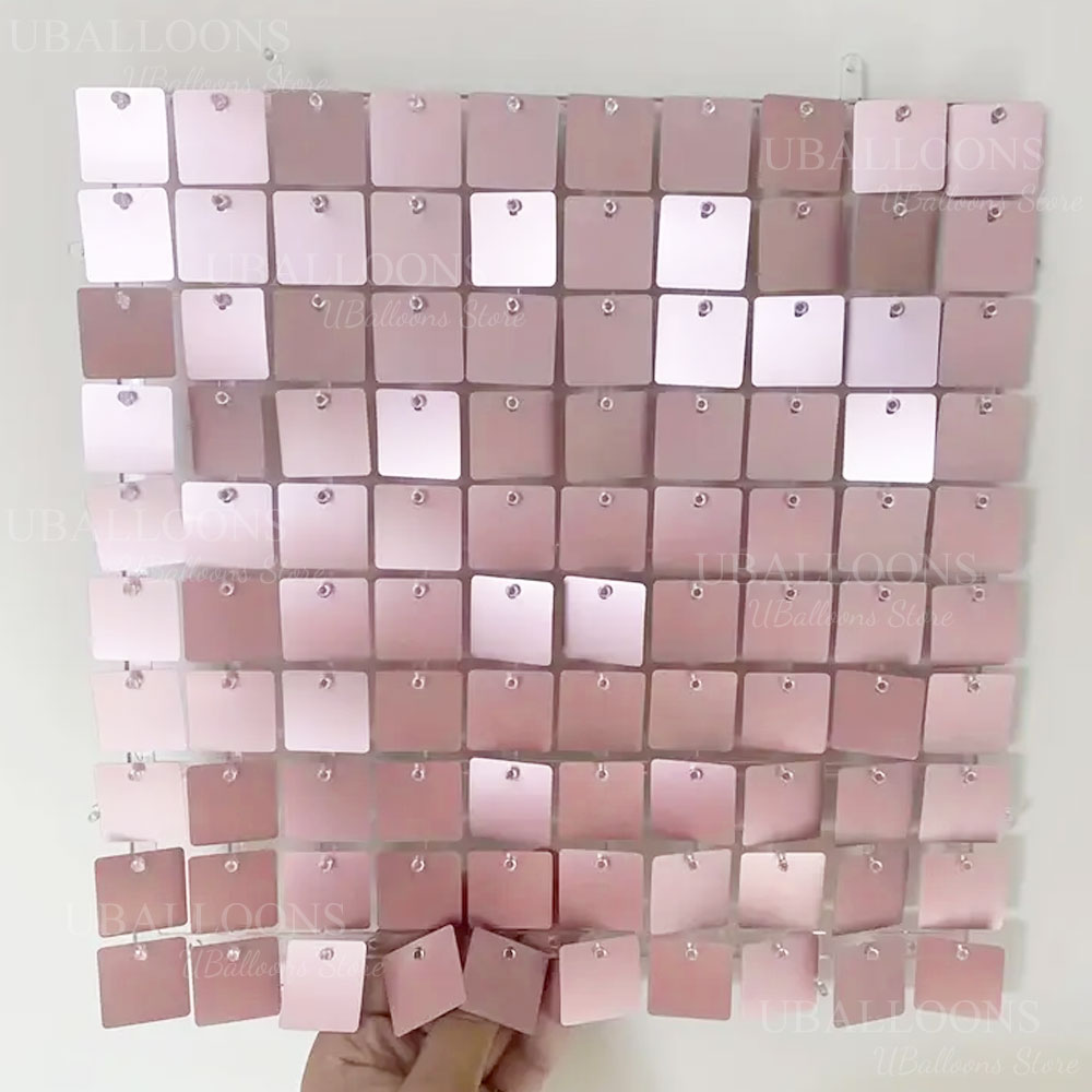 6-24pcs Matte Rose Pink Shimme - Sequin Fabric Panel ulasan dan harga