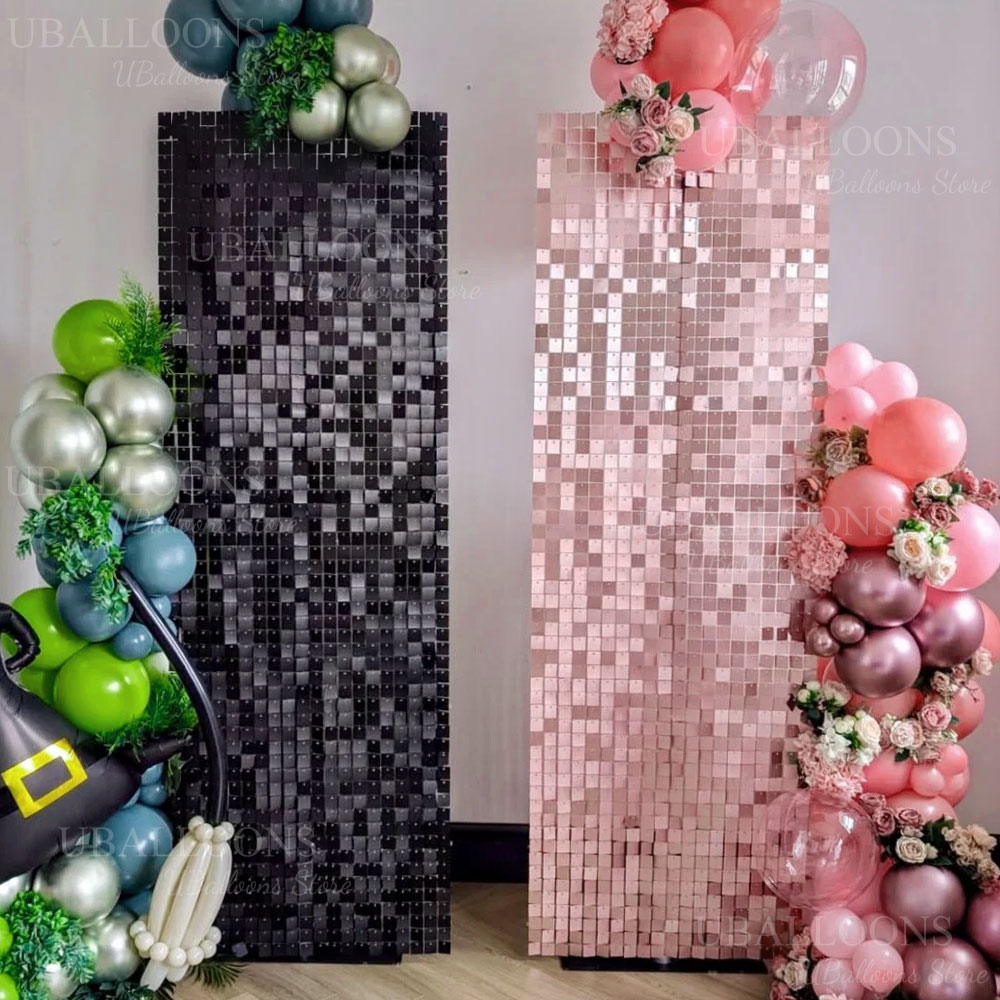 6-24pcs Matte Rose Pink Shimme - Sequin Fabric Panel ulasan dan harga