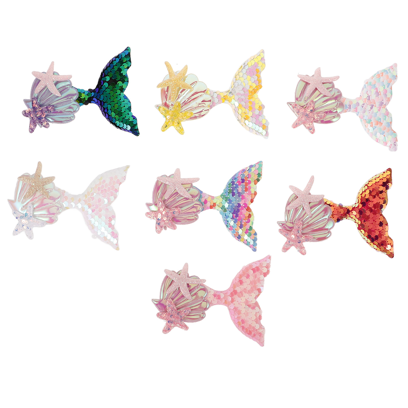 7Pcs Mermaid Fabric Patches fo - Craft Embellishment ulasan dan harga