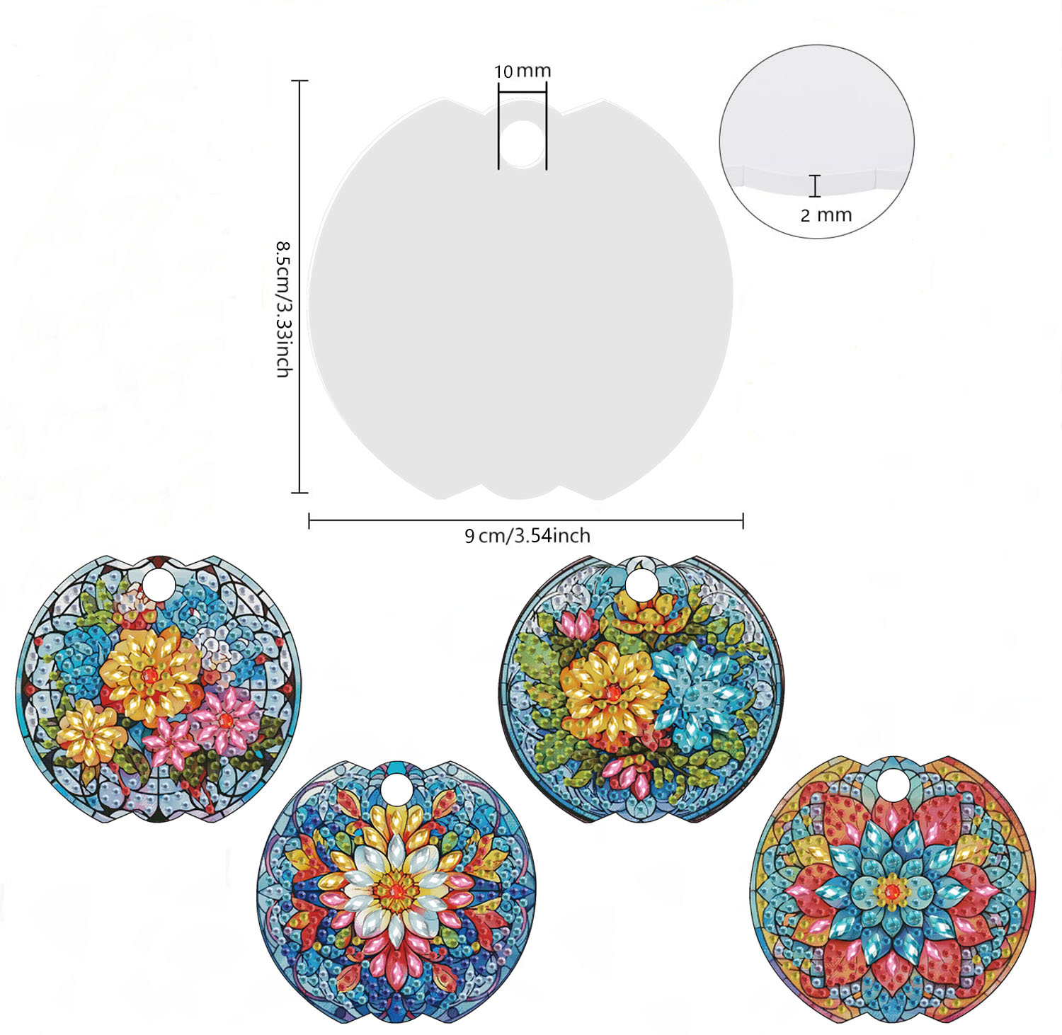 4piece floral DIY diamond art  - Craft Embellishment ulasan dan harga