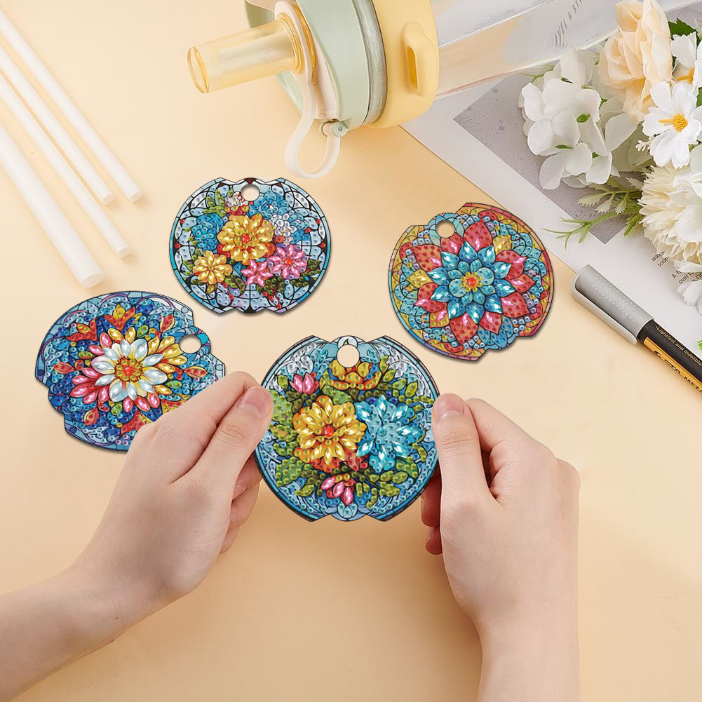 4piece floral DIY diamond art  - Craft Embellishment ulasan dan harga