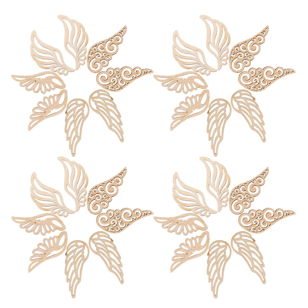 80Pcs Wooden Angel Wings Embel - Christmas Craft Embellishment ulasan dan harga
